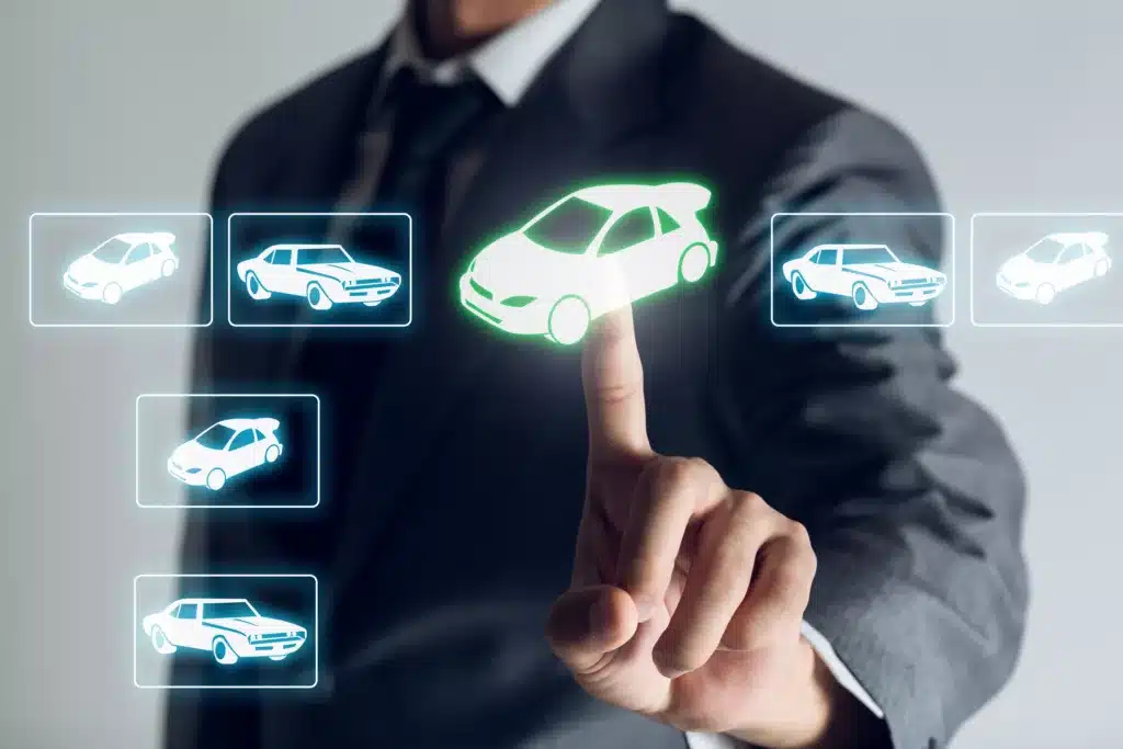 Businessman is shopping online to choose a cars to buy about internet of thing concept, Business background. - Marketcheck car search tools
